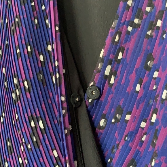 Carven Women’s Georgette‎ Pleated Violet Cocktail Dress Ruffle Hem Size 38/8 US - Picture 10 of 16